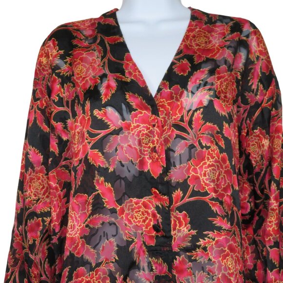 Vintage Victorias Secret Gold Label Sheer Brocade Floral Nightgown Size Small - Picture 6 of 12